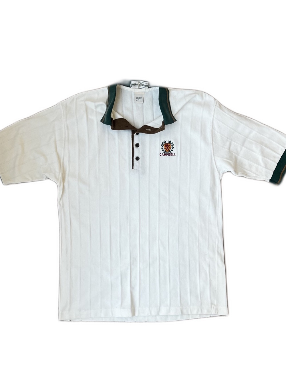 Vintage Polo Shirt Willow Pointe Campbell 100% Cotton Cricket Tee